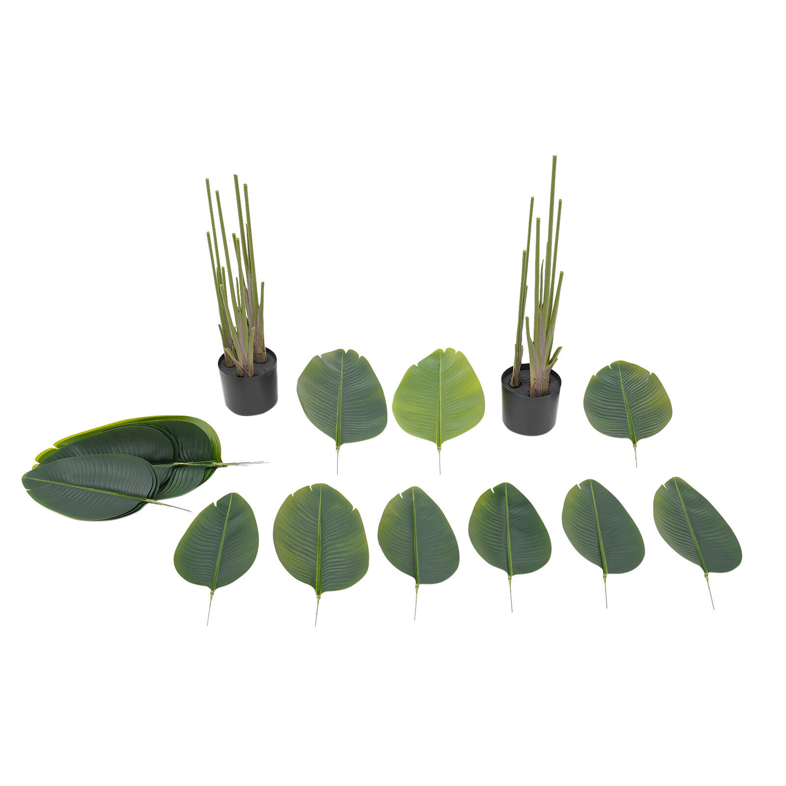 2Pcs Artificial Plants Indoor/Outdoor Fake Palm Faux Tree Home Office Decoration