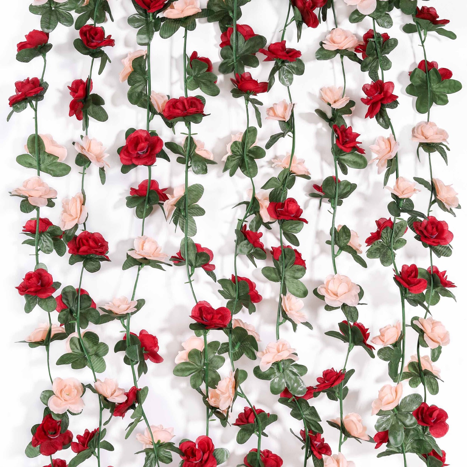 5 Pack 47 FT Fake Rose Vine Flowers Plants Artificial Flower Hanging Rose Ivy…