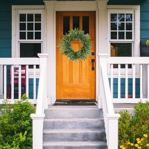 22 inch Olive Wreaths for Front Door Greenery Wreath with Olive Leaves, Bean