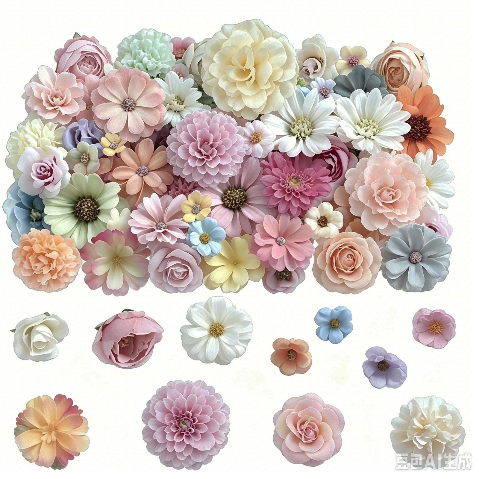 100Pcs Mini Silk Artificial Flower Heads, Fabric Flowers for Crafts, 3D Fabri…