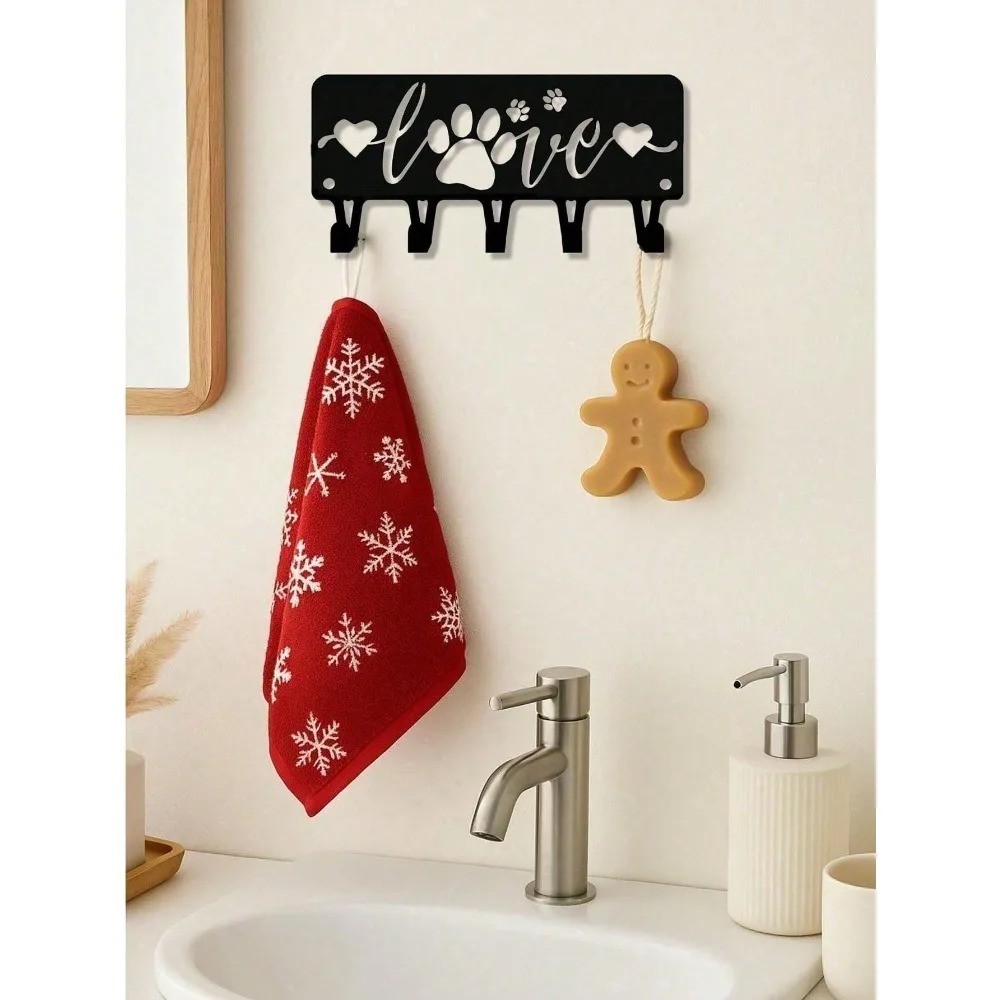 Adorable Dog Metal Key Holder Rack – Entryway Kitchen Coat Towel Organizer Gift