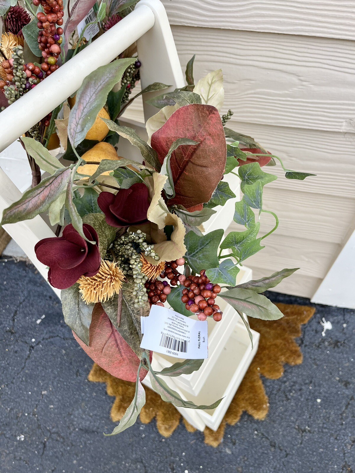 Artificial Flower Bunch With Pear Bouquet NEW Home Wedding Party Decor 12”