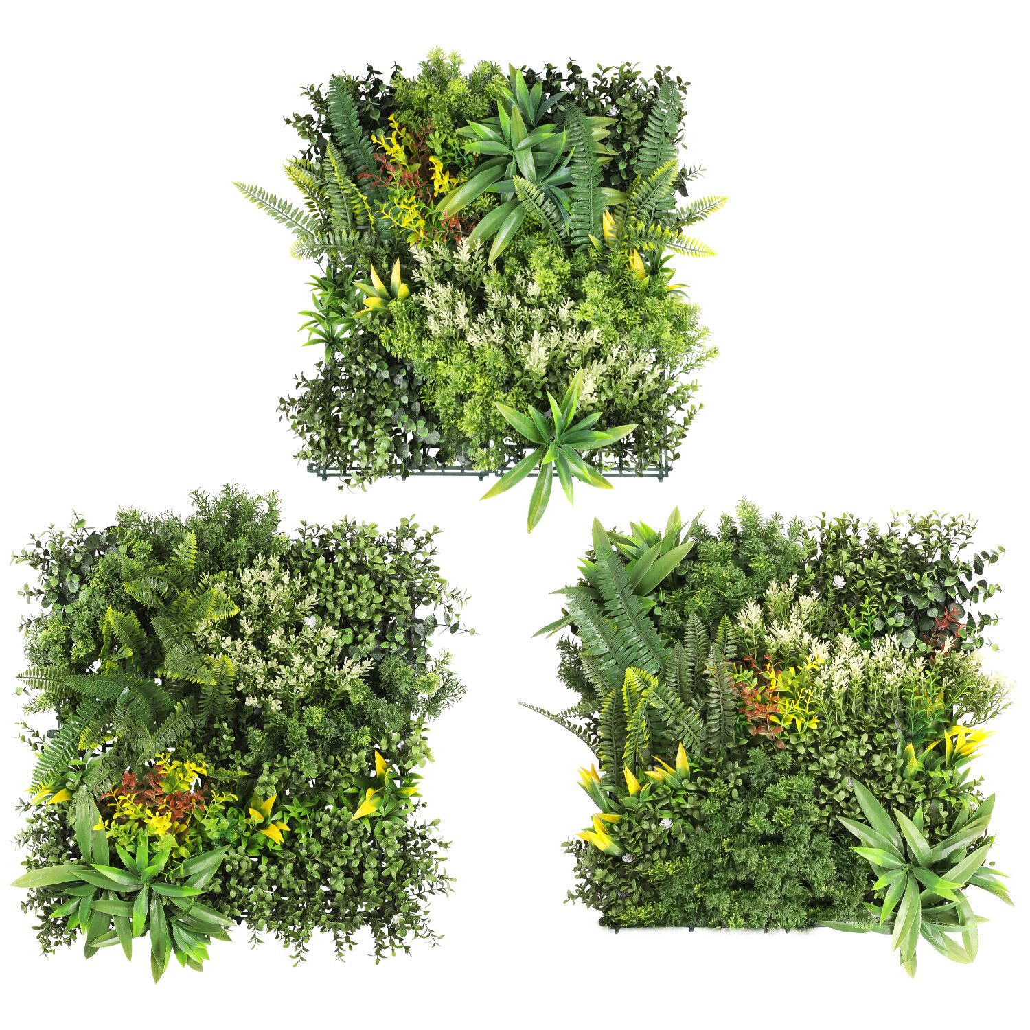 20″ x 20″ Artificial Plant Mat Mixed ABC Fence Panel Wall Hedge Decor 3-Pack #1
