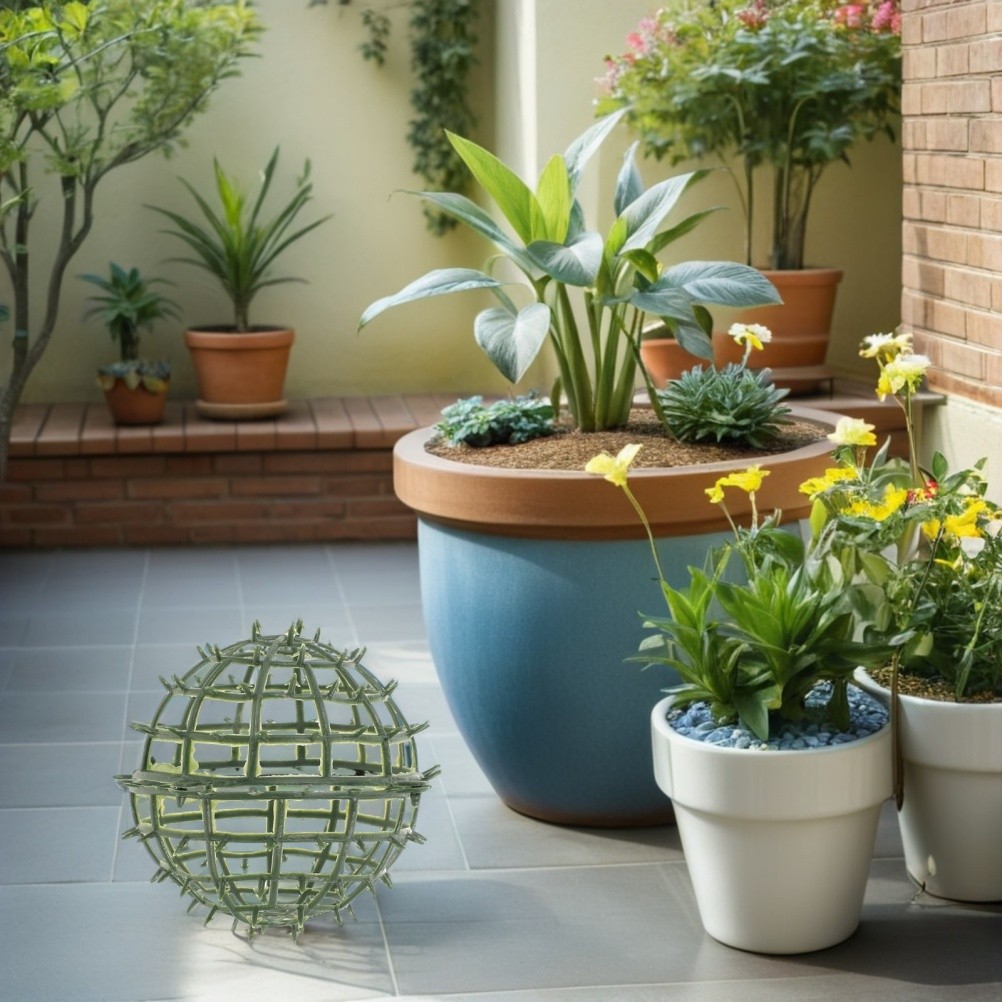 8Pcs Durable Plastic Topiary Ball Frames Green DIY Decorative Plant Support Rack