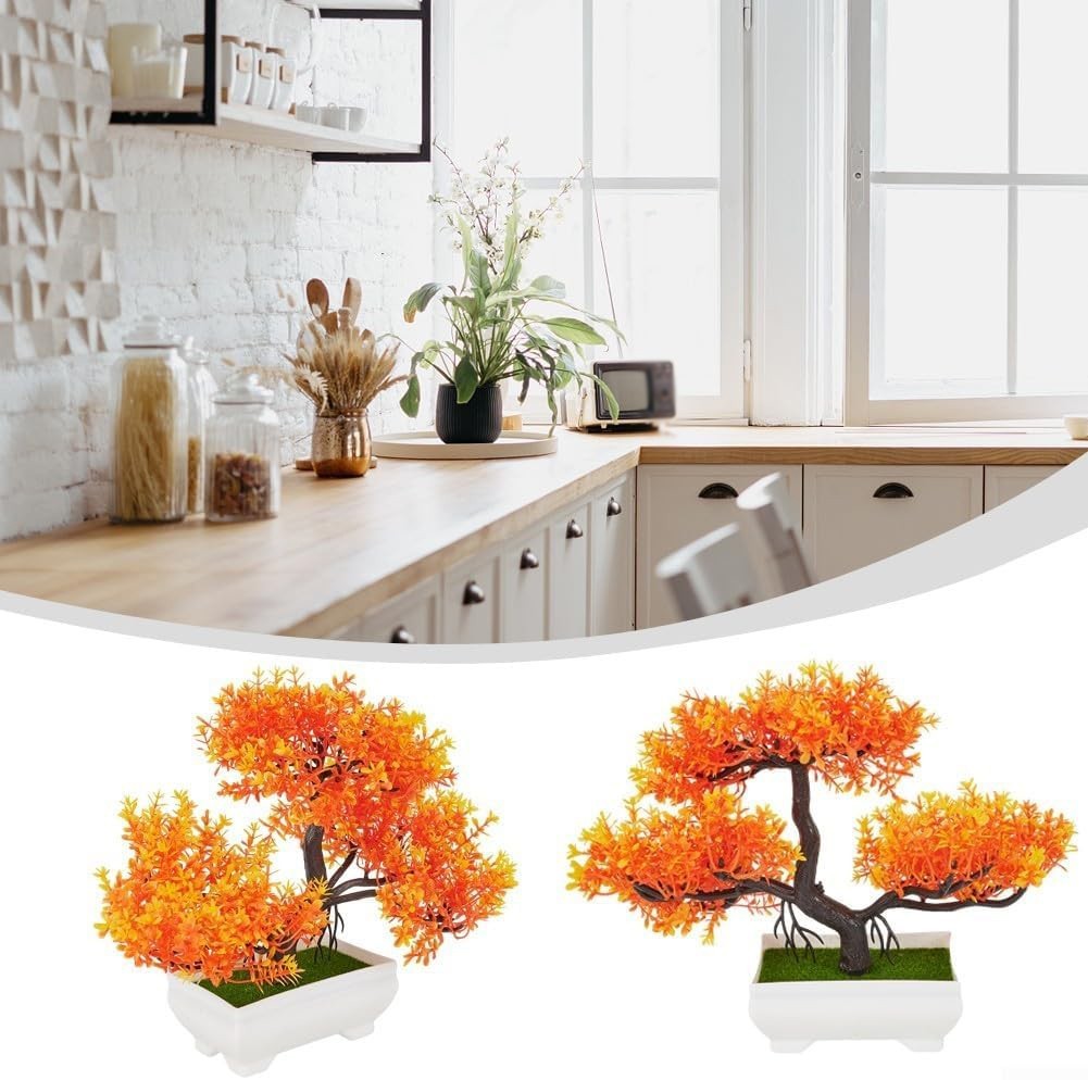 Plastic Artificial Bonsai Pine Plant for Office Living Room Decor 25x25x11cm