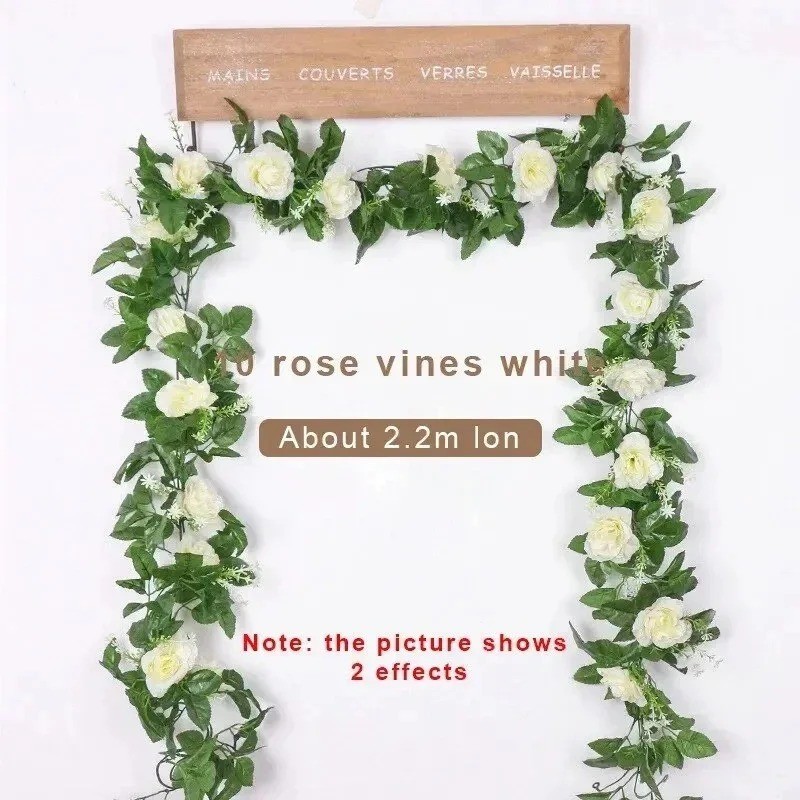 2.2M Artificial White Flower Hanging Vine Garland Wedding Home Decor Set