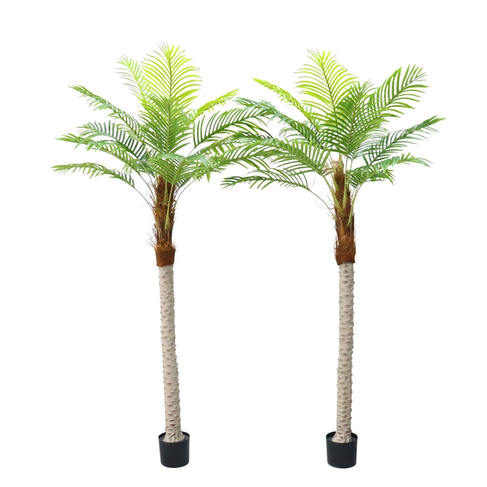 2pcs Artificial Palm Tree 7ft Tall Fake Plants Tropical Leaves Home Decors