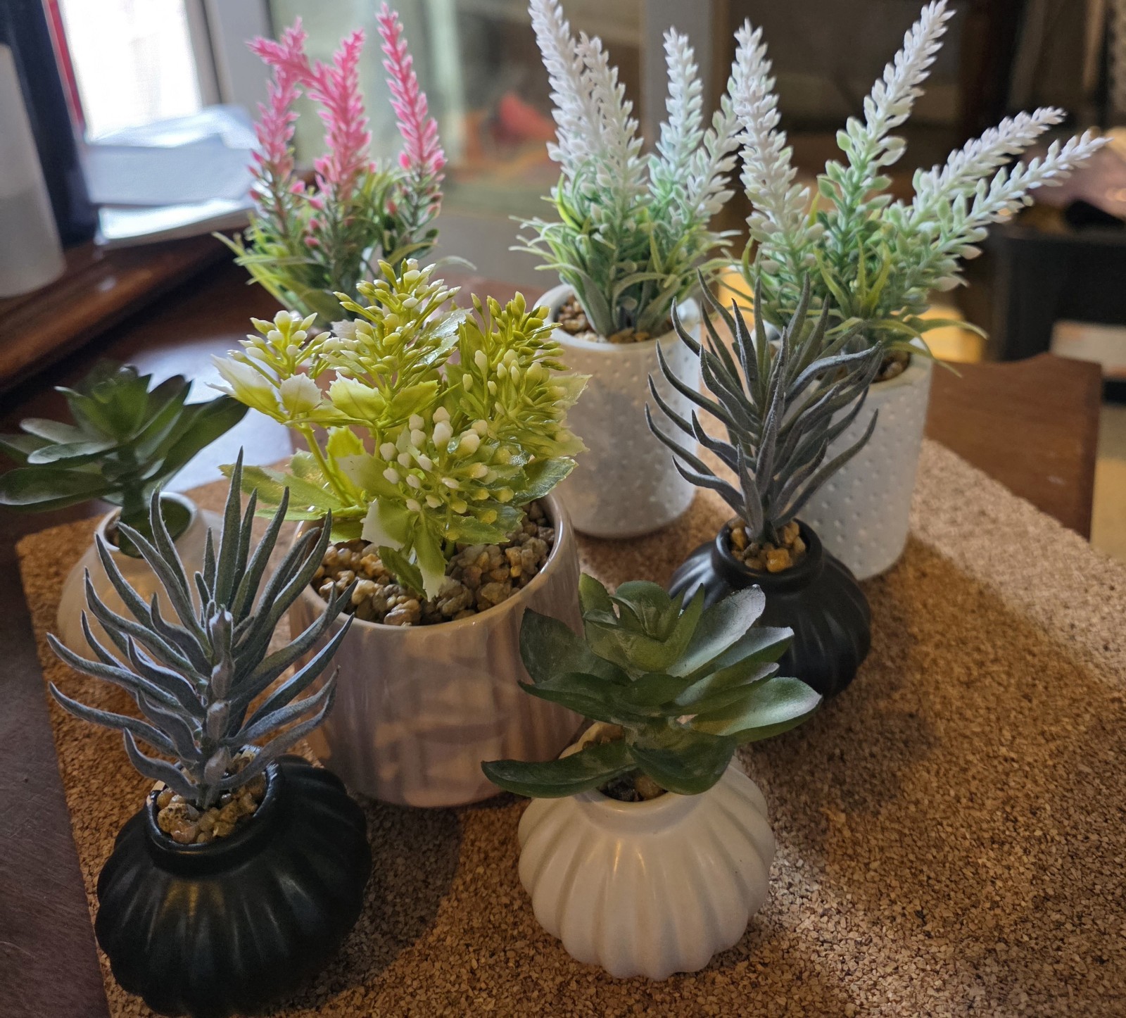 8Pcs Artificial Succulents Plants Indoor Decor in Pots Fake Faux 4in – 6in