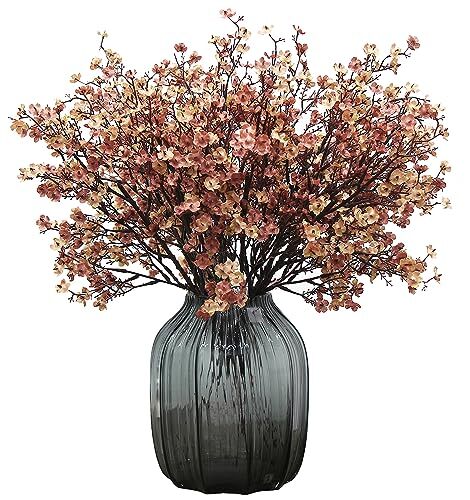JAKY-Global Babys Breath Silk Artificial Flowers 6 Bundle 6 Bundles Beige Brown