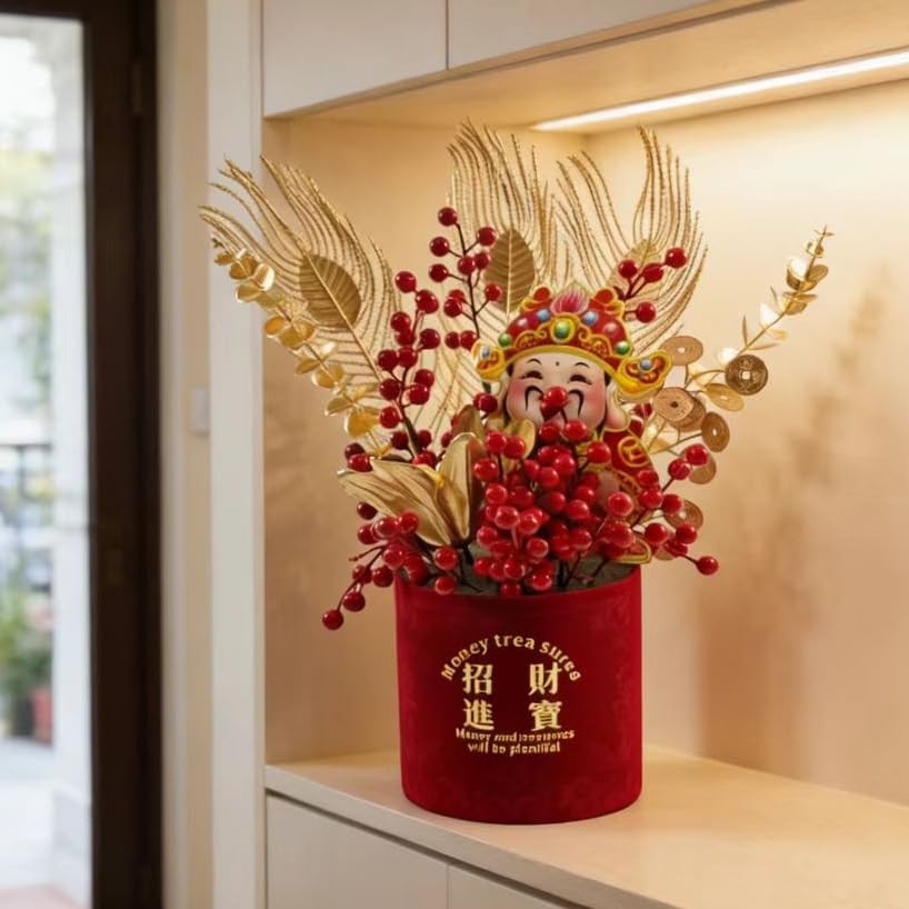Chinese New Year Fu Bucket, 2026 Spring Festival Fu Character Artificial Bran…