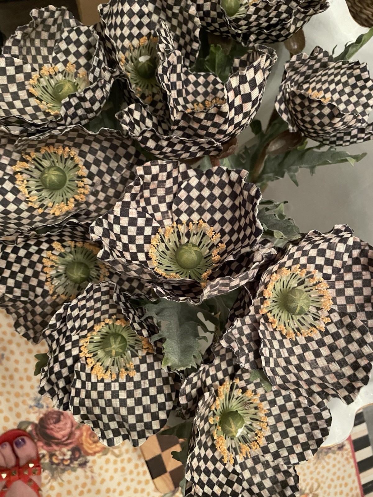 1 MacKenzie-Childs Courtly Check Poppy Flower Stem Sold Separately