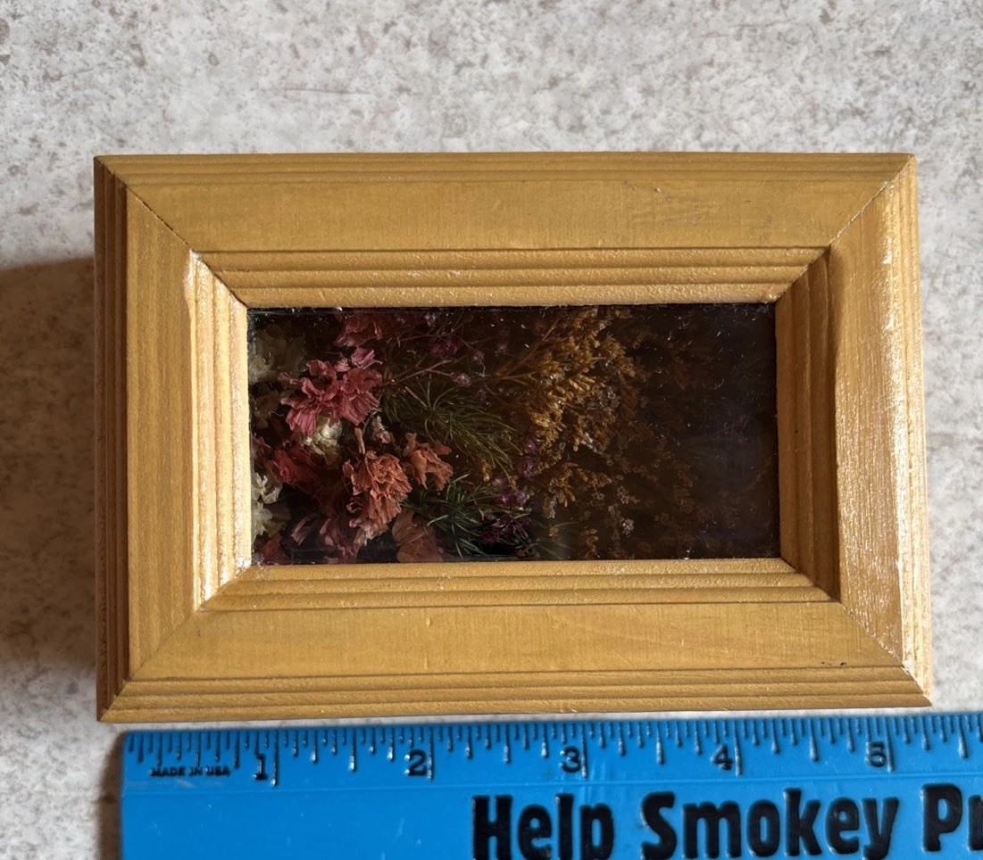 2 Dried Floral Terrarium in Wood Hinged Display Cases Witchy Boho Whimsygoth