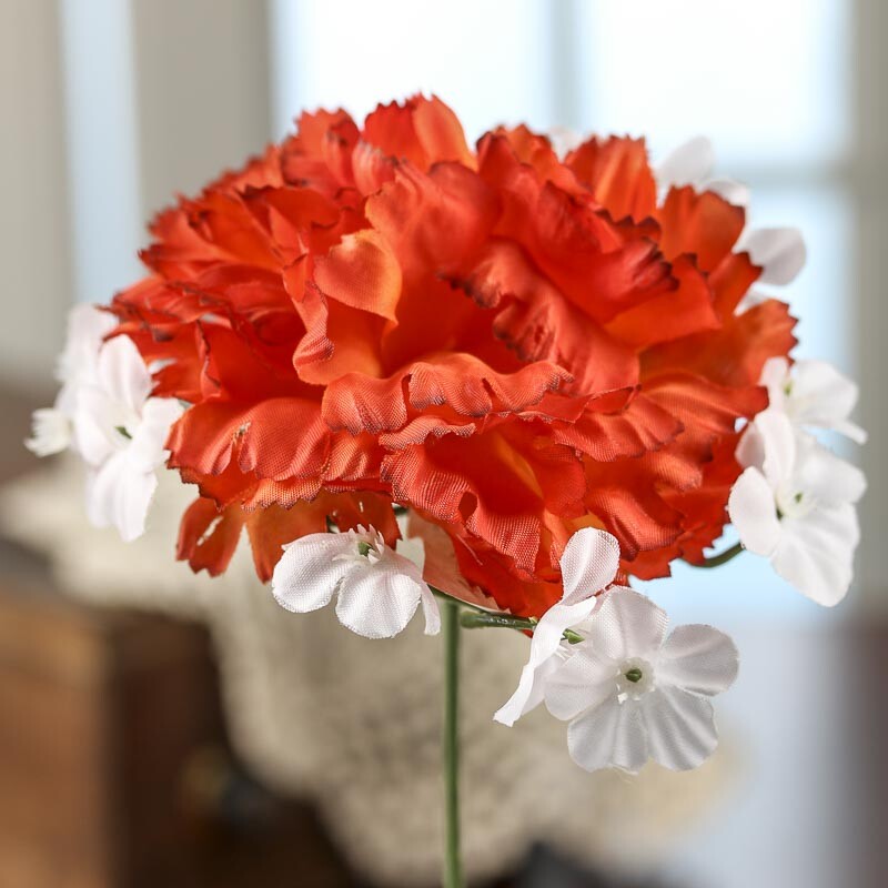 Inspired By Nature Bulk Buy of 24 Orange Polyester Carnation Stems