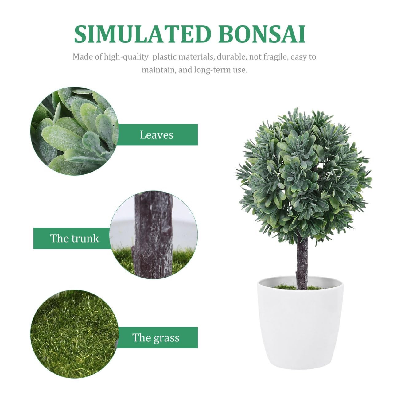 Simulated Bonsai with Pot 3.93X3.93X7.48 Inch Faux Sphere Shaped Artificial P…