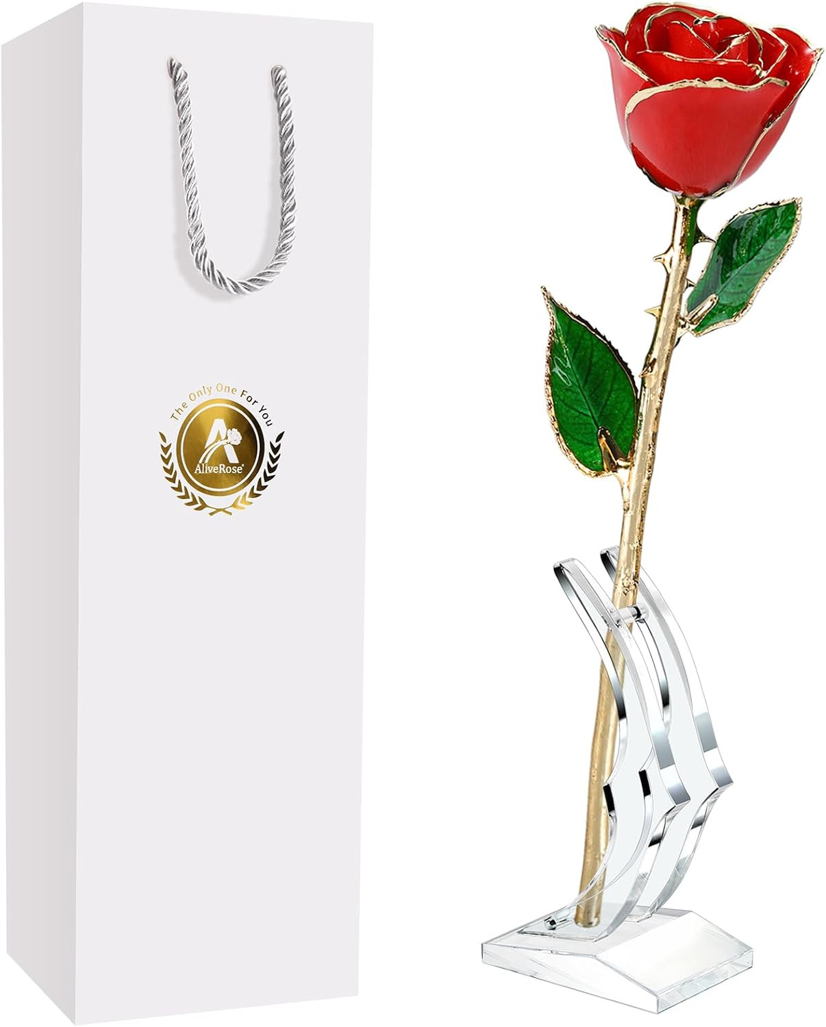 24K Gold Rose, Golden Rose Made from Real Rose – Unique Design Dipped Rose for A