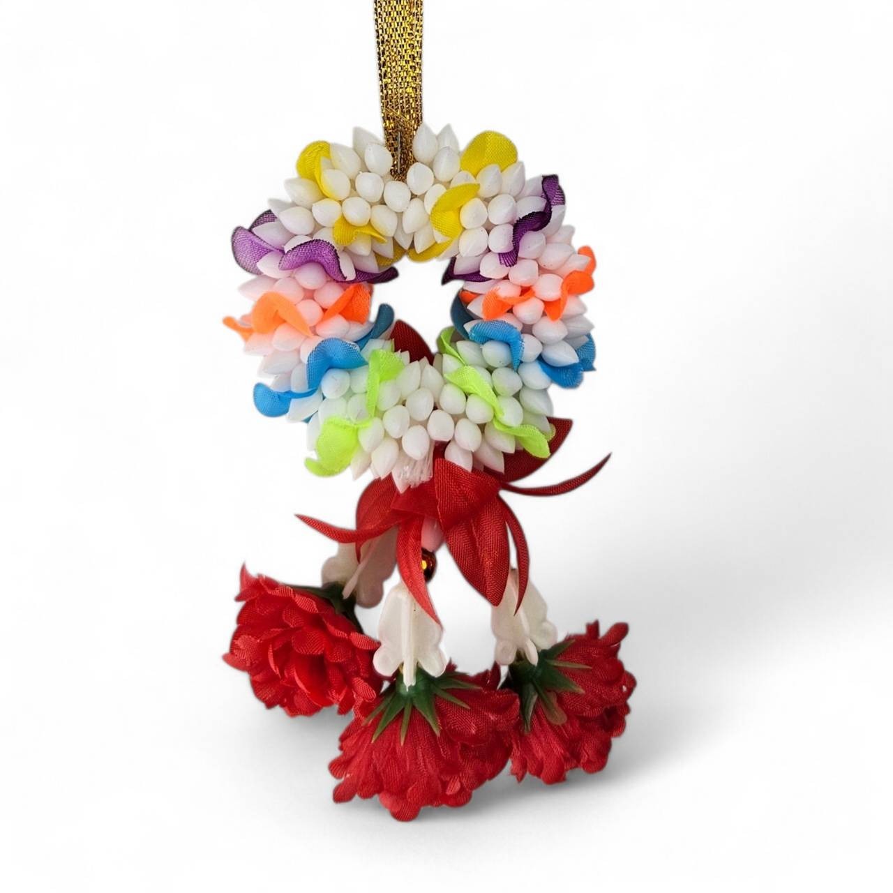 Artificial Flower Garland Car Hanging Mini 6cm Floral Decor Lucky Charm