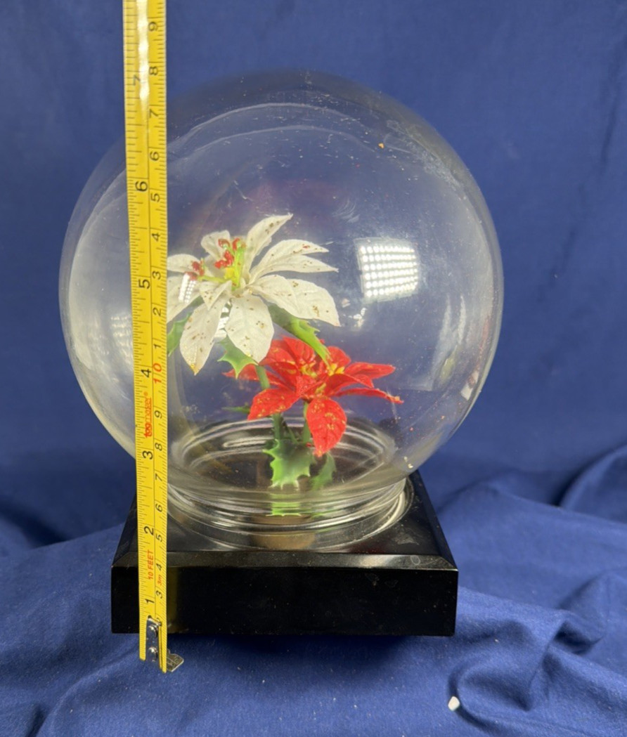 Vtg. Bowl O’ Beauty Screw on Glass Dome Ball Terrarium Globe Cloche Plastic Base