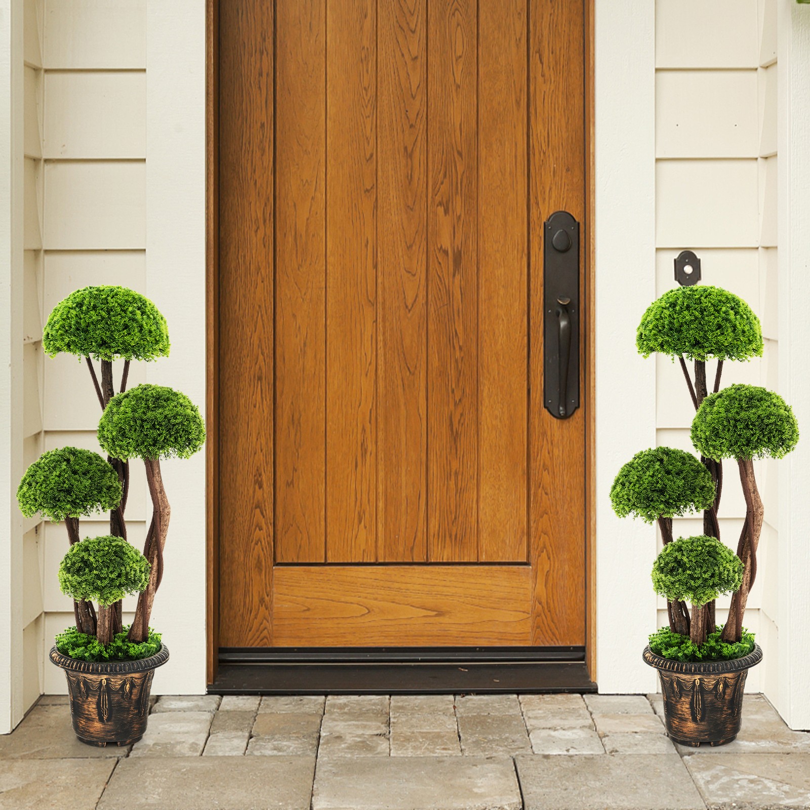3FT Artificial Tree Fake Cedar Tree Faux Cypress Topiary Tree for Indoor Outdoor