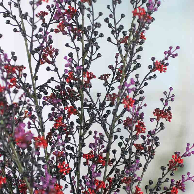 Set of 2 Red, Black, and Purple Artificial 20″ Berry Floral Bushes
