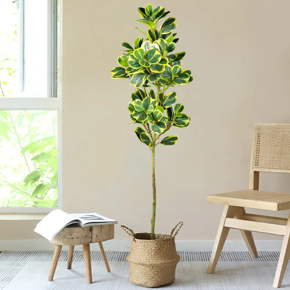 76cm/115cm Artificial Ficus Tree Fake Tropical Plants Plastic Rubber Branch