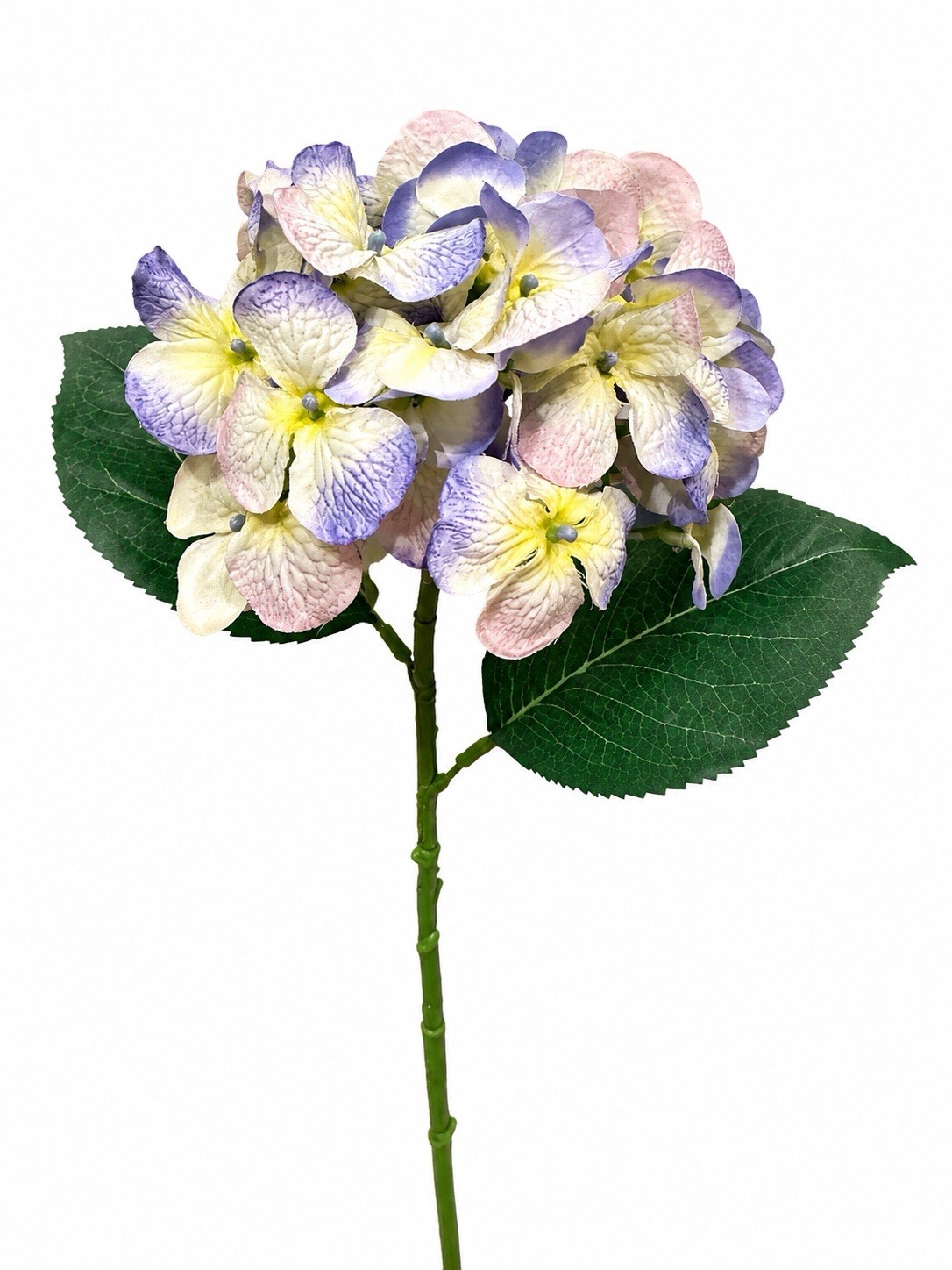 Ashland 24” Faux Blue & Ivory Hydrangea Stem – Realistic Artificial Floral Pick