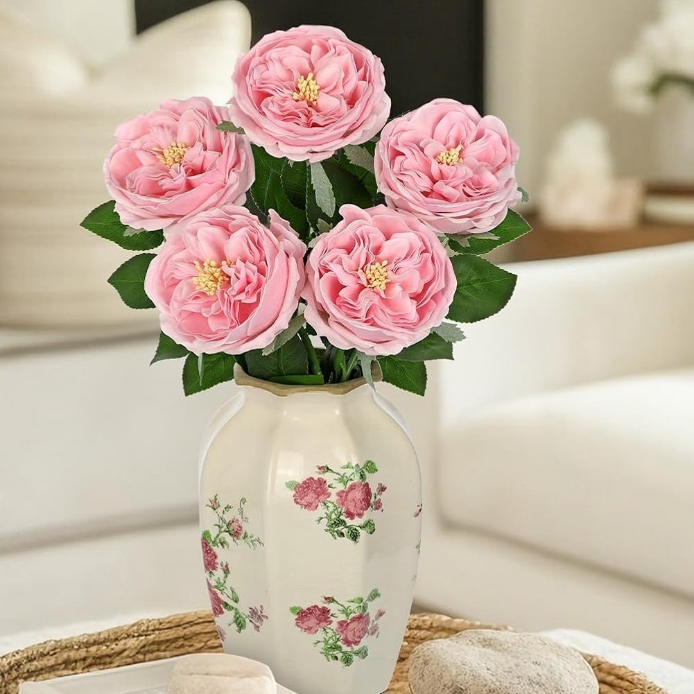 4 Pcs Real Peonies , 3.5″ Bloom Rose Peony Latex7975