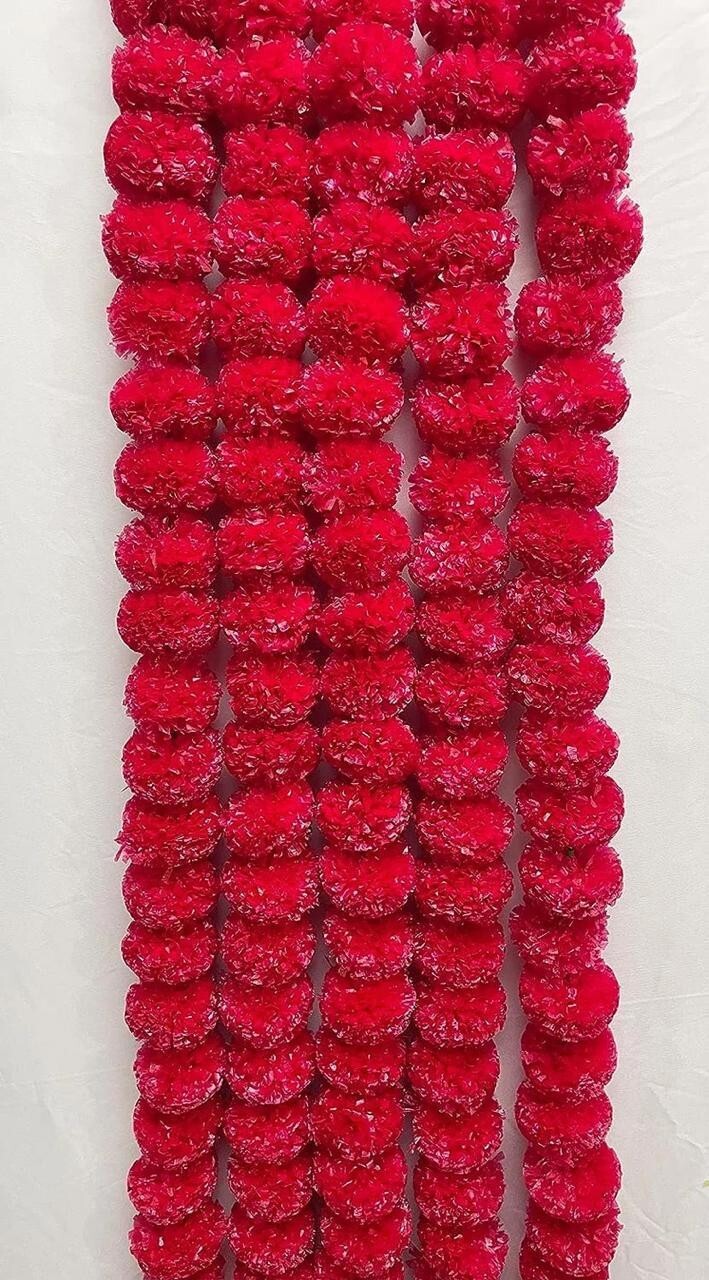 Indian Marigold Flower Artificial Decorative Deewali Marigold Garland home decor