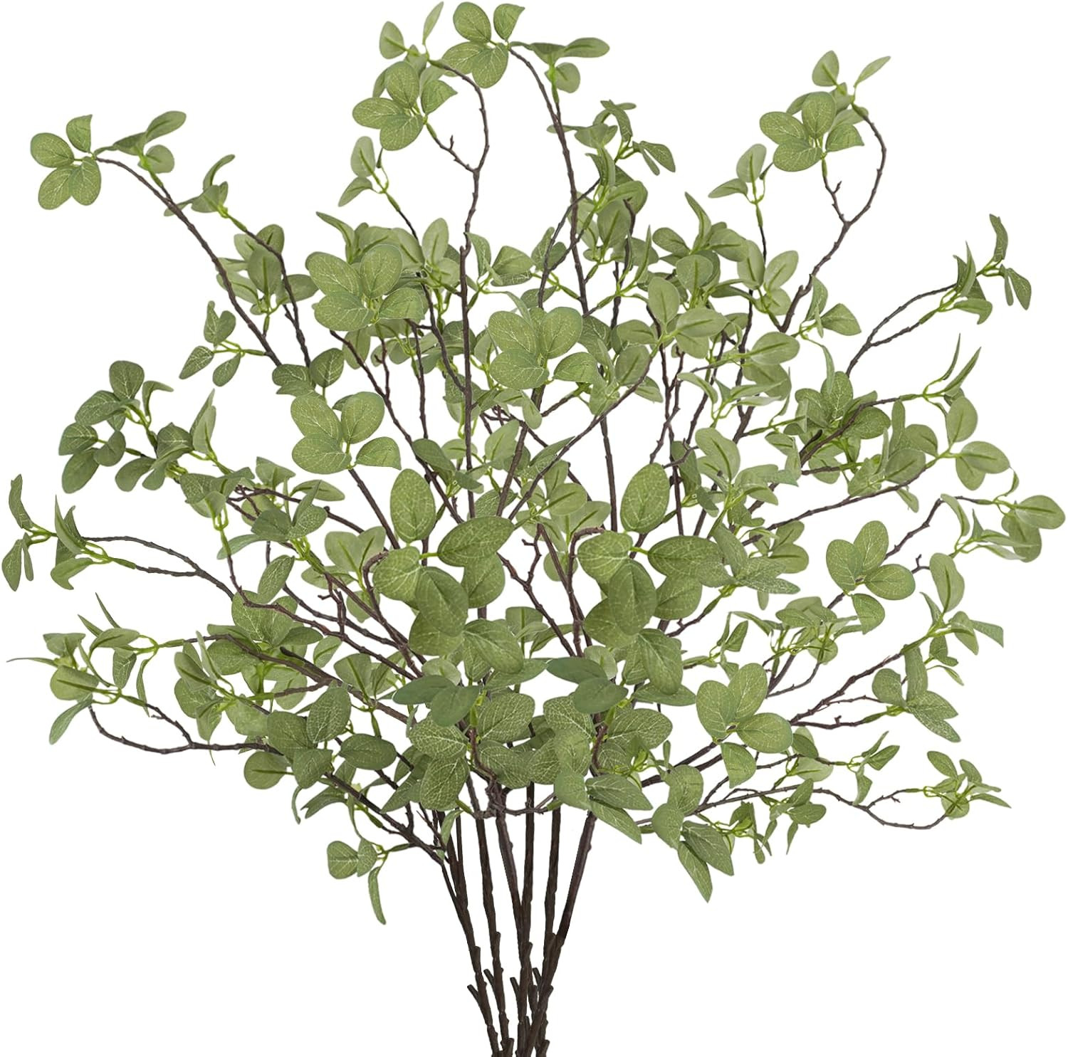 41.3’’ Tall Faux Greenery Stems – 6 Pcs Ficus Twig for Home & Office Decor