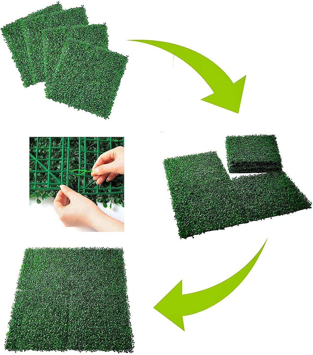 DearHouse 12 Pieces 20″x 20″ Artificial Boxwood Panels Topiary Hedge Plant