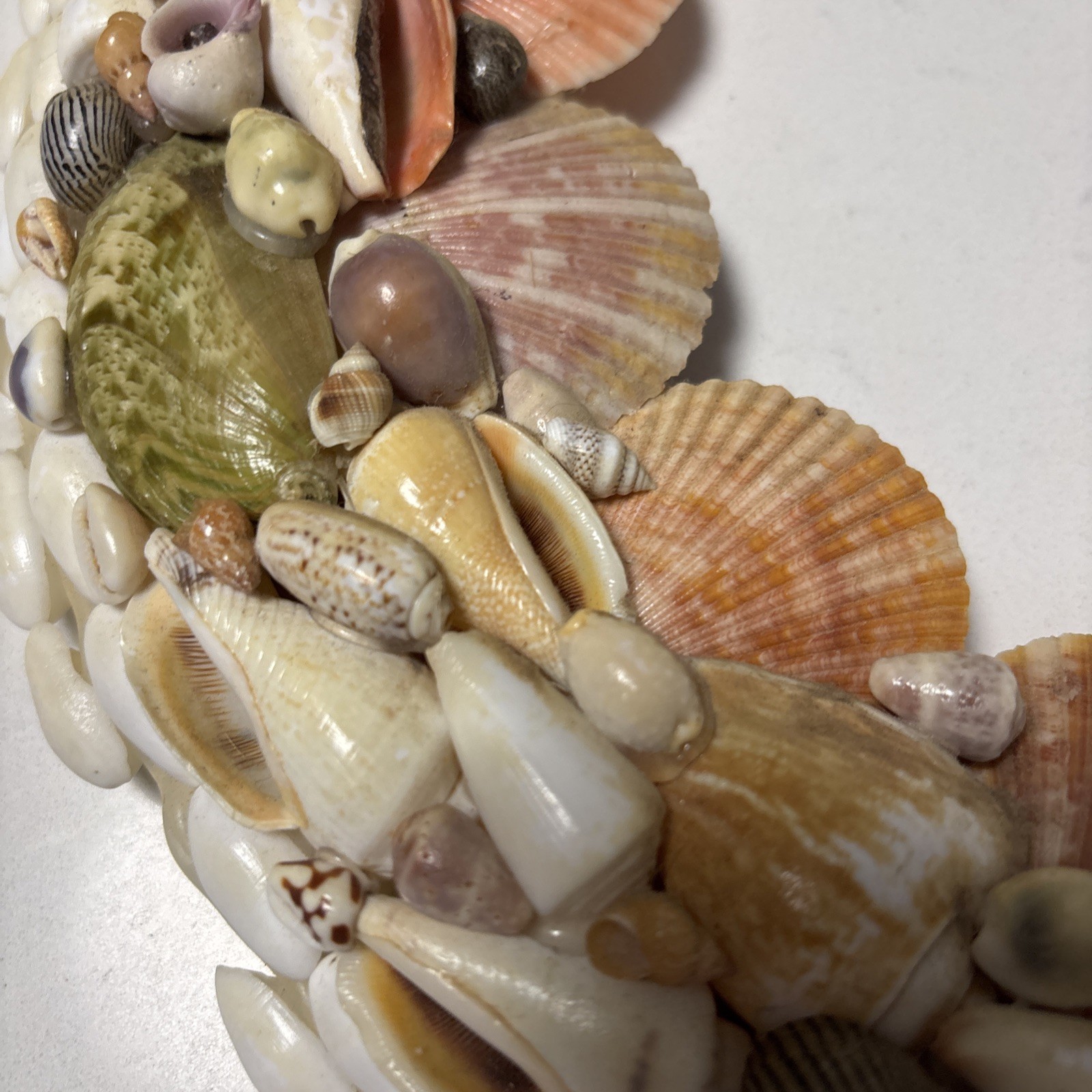 Handcrafted Sea Shell Wreath 14”Beach Seashore Coastal Decor Beautiful Vintage