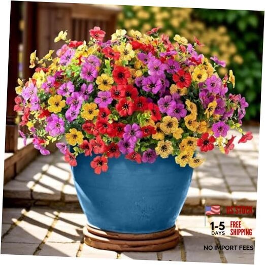 Artificial Flowers Fake Plants for Outdoors Artificial Flowers(13 Pcs) Mixed2