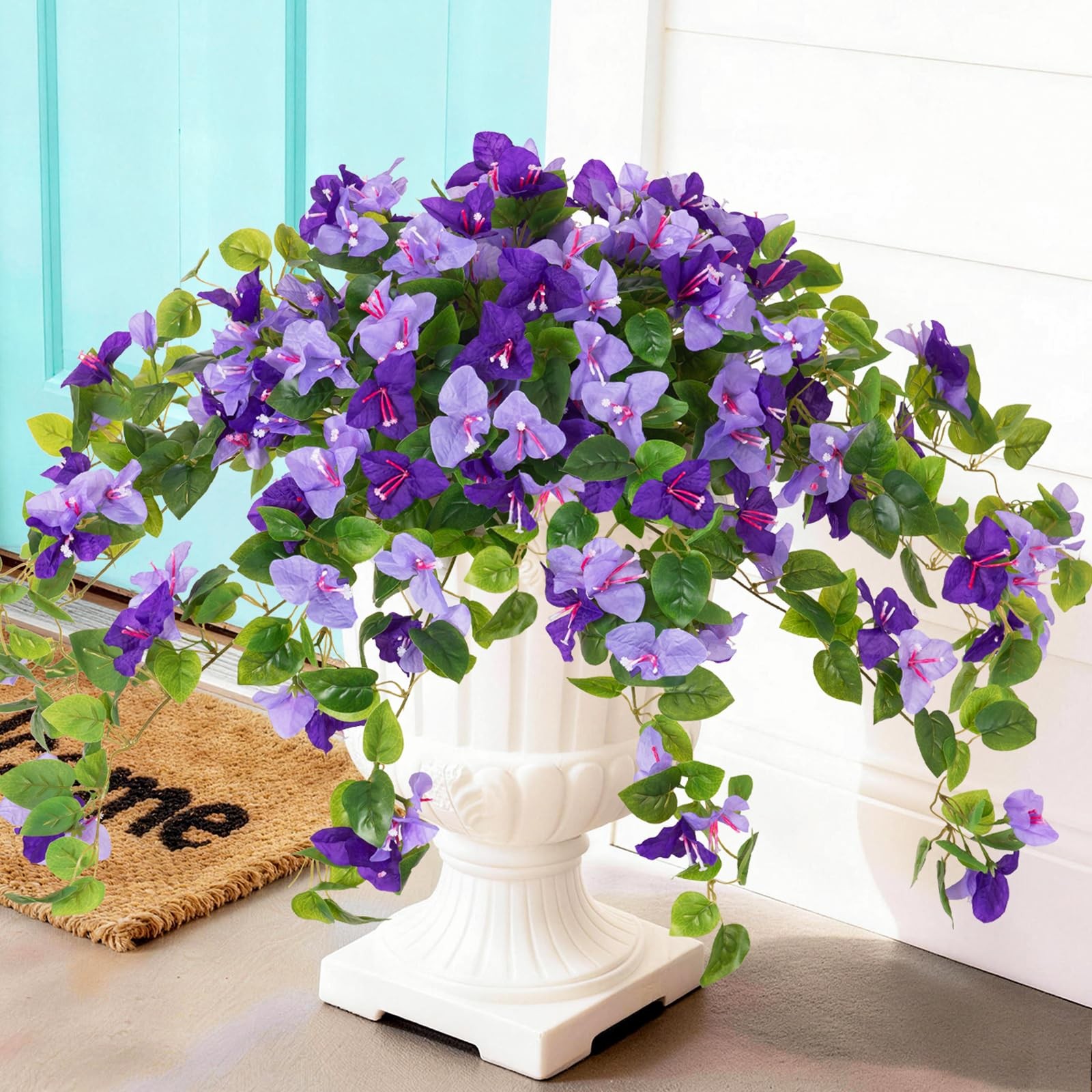 Faux Bougainvillea Artificial Flowers Plants for Outdoor Spring Summer Decora…