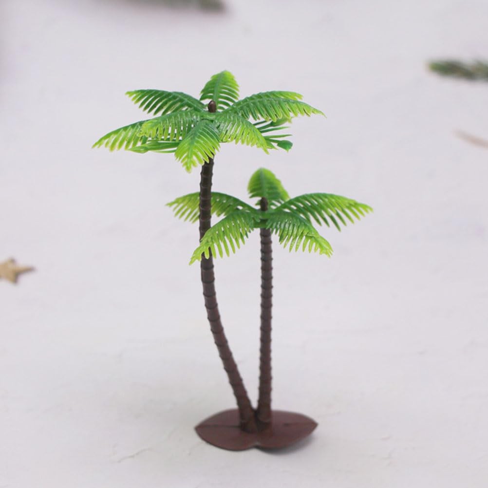 12Pcs Artificial Coconut Tree Model Set Miniature Palm Trees for Indoor Decor…