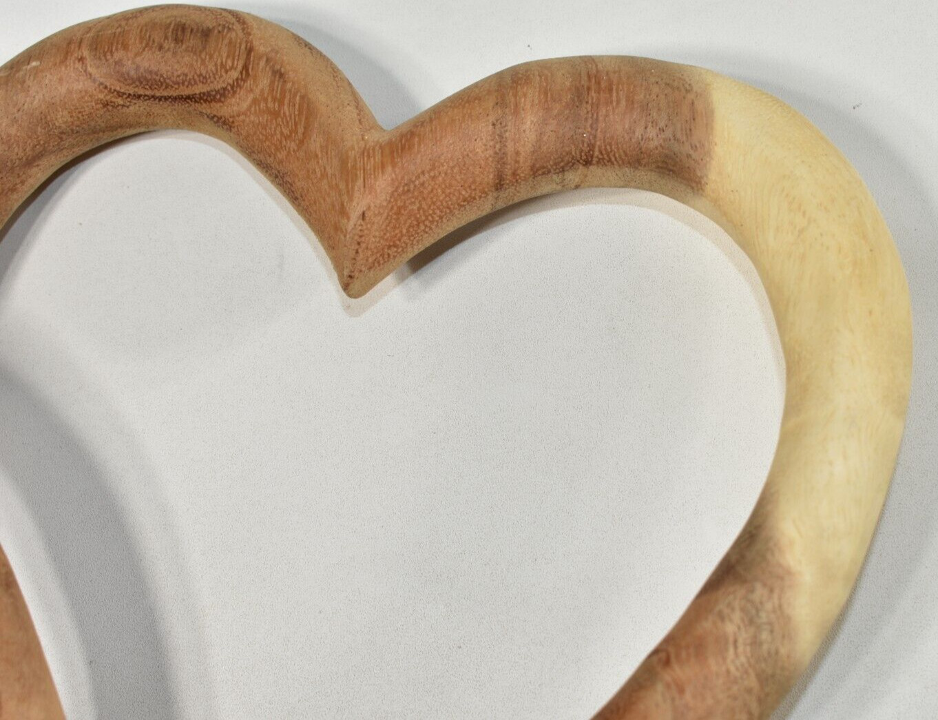 2 Linked Interlocking Hearts Acacia Wood 10″ Home Decor Wedding Valentine’s Day