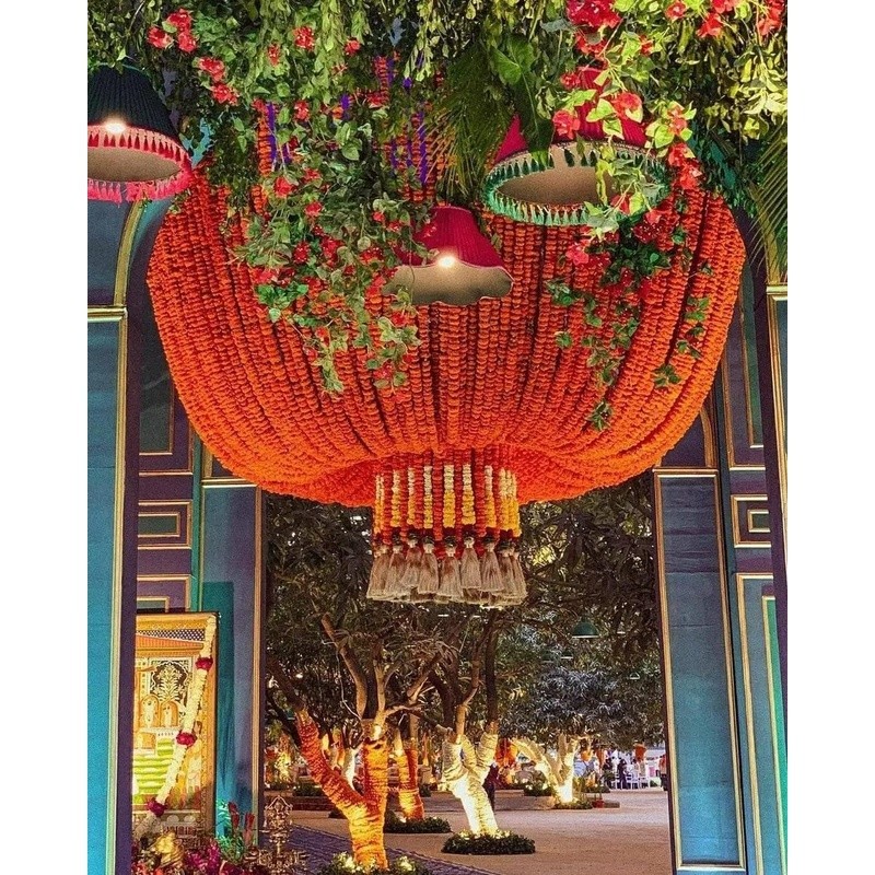 Vibrant Artificial Marigold Garland 15 Strands Wedding Diwali Festival Decor New