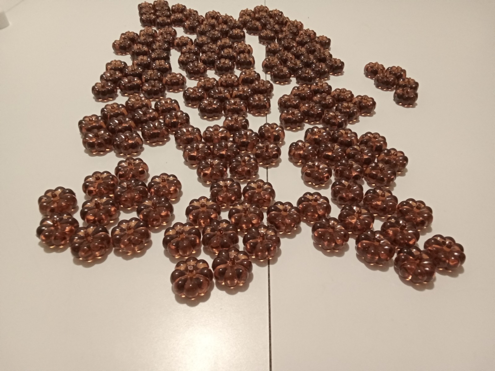 MINI PUMPKINS Orange Faux Glass Acrylic Table Scatter Filler 165 pieces