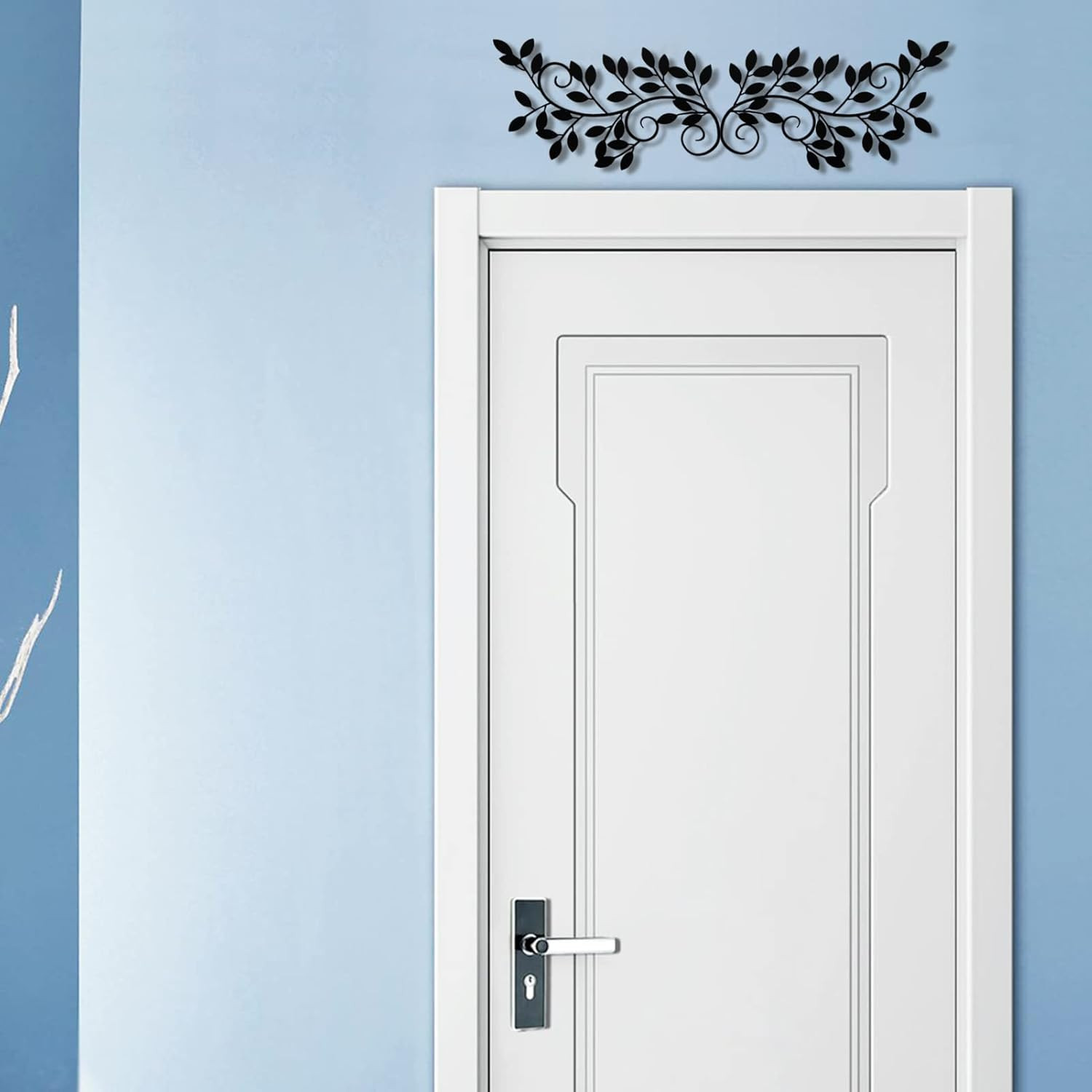 2 Pieces Metal Tree Leaf Wall Decor Vine Olive Branch Leaf Wall Art Wrought Iron