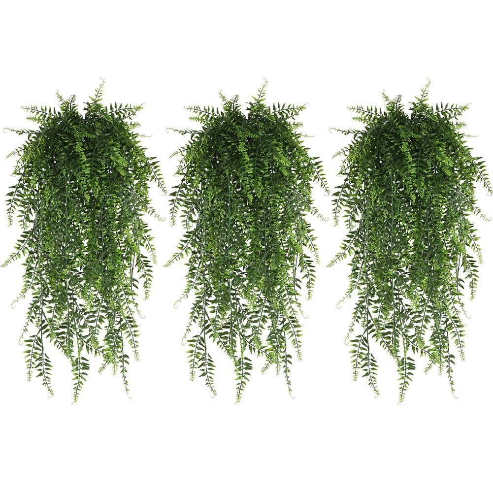 Artificial Vine Wall Hanging Decor Green Plastic Persian Leaf Rattan Style