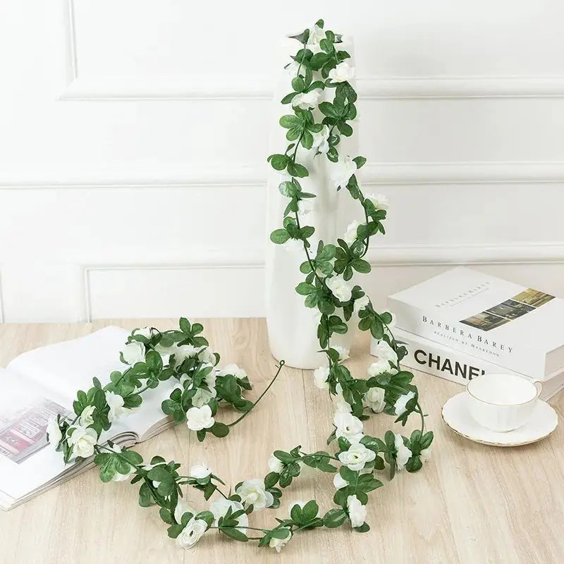 250cm Artificial Rose Garland Flower Vine for Wedding Party Home Wall Decoration
