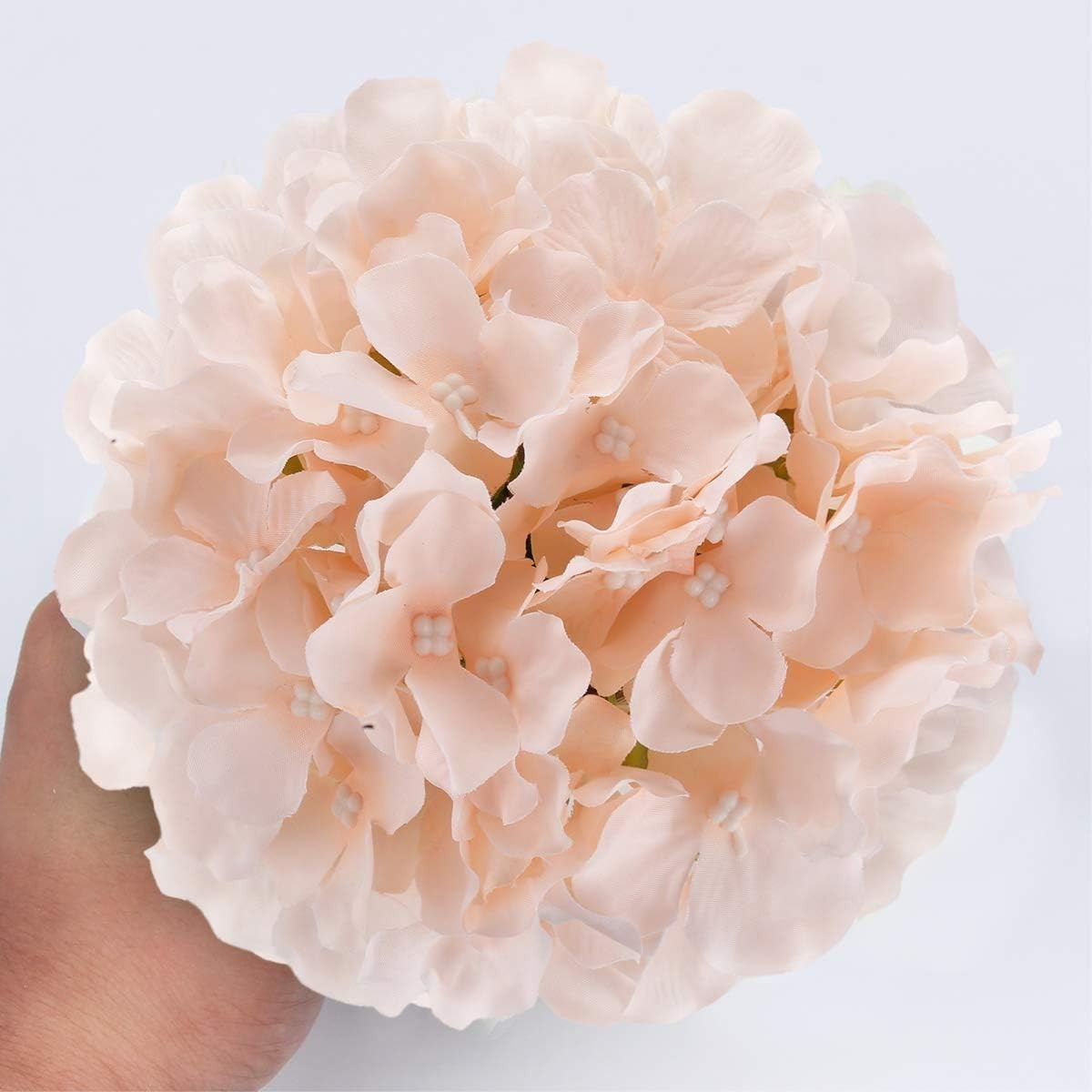 Silk Hydrangea Heads Artificial Flowers Heads with Stems for Home Wedding Dec…