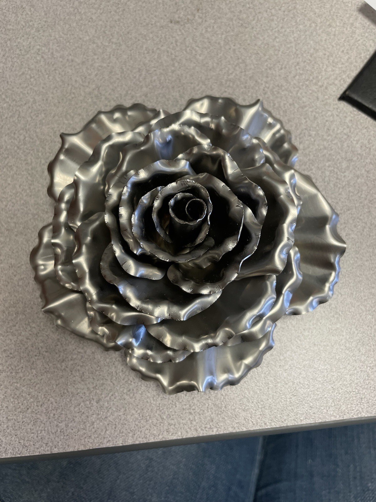 Metal Rose Bouquet, handcrafted, bent, and welded with Stems $100/6 Roses.