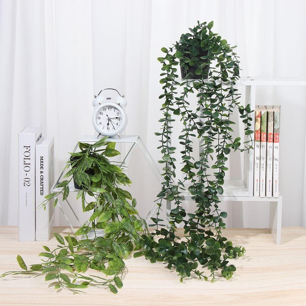 Fake Hanging Plants with Pot Artificial Vines Potted Home Indoor Outdoor Decor