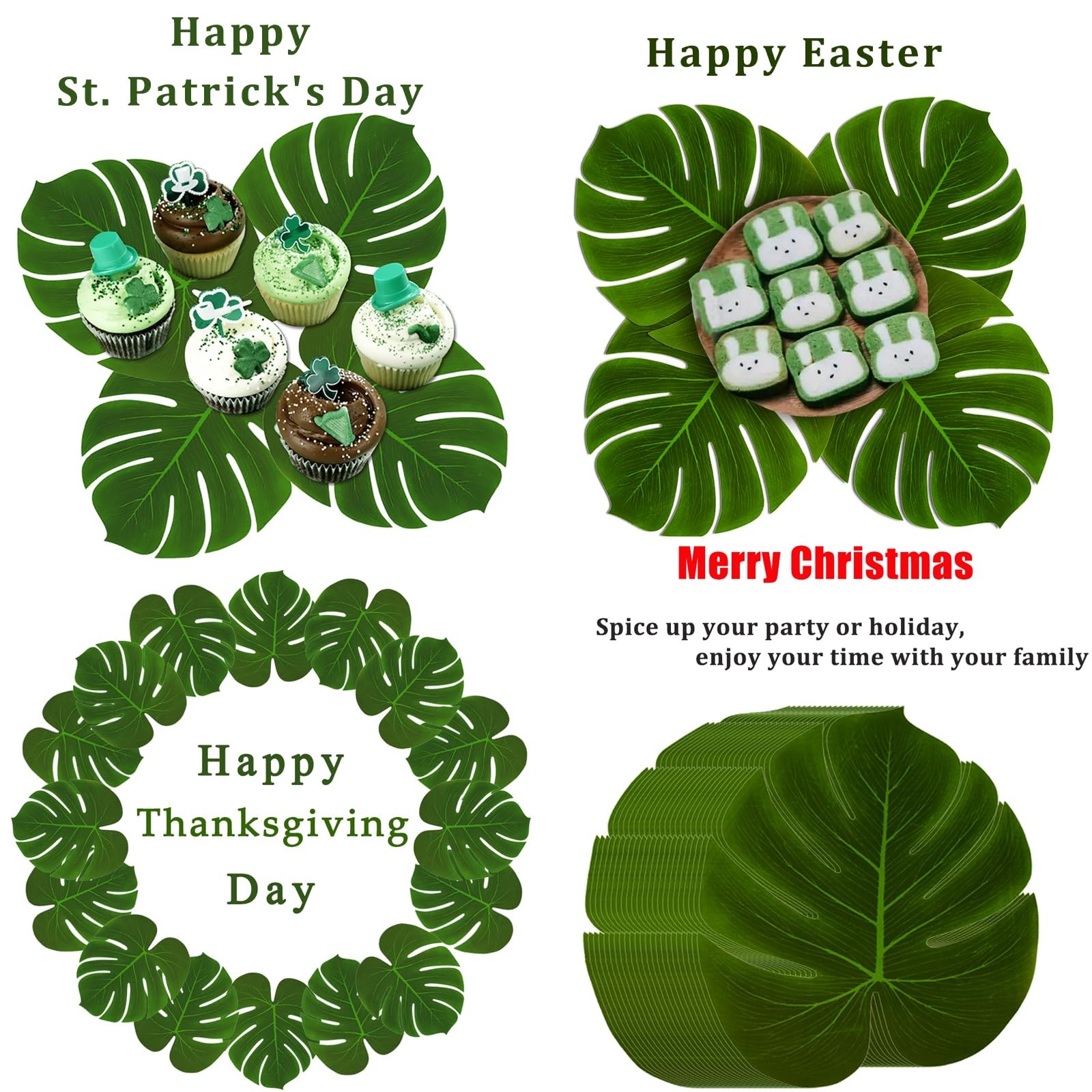 Artificial Palm Leaves 24 Pieces Large Palm Leaves for Hawaiian Luau Party Ju…