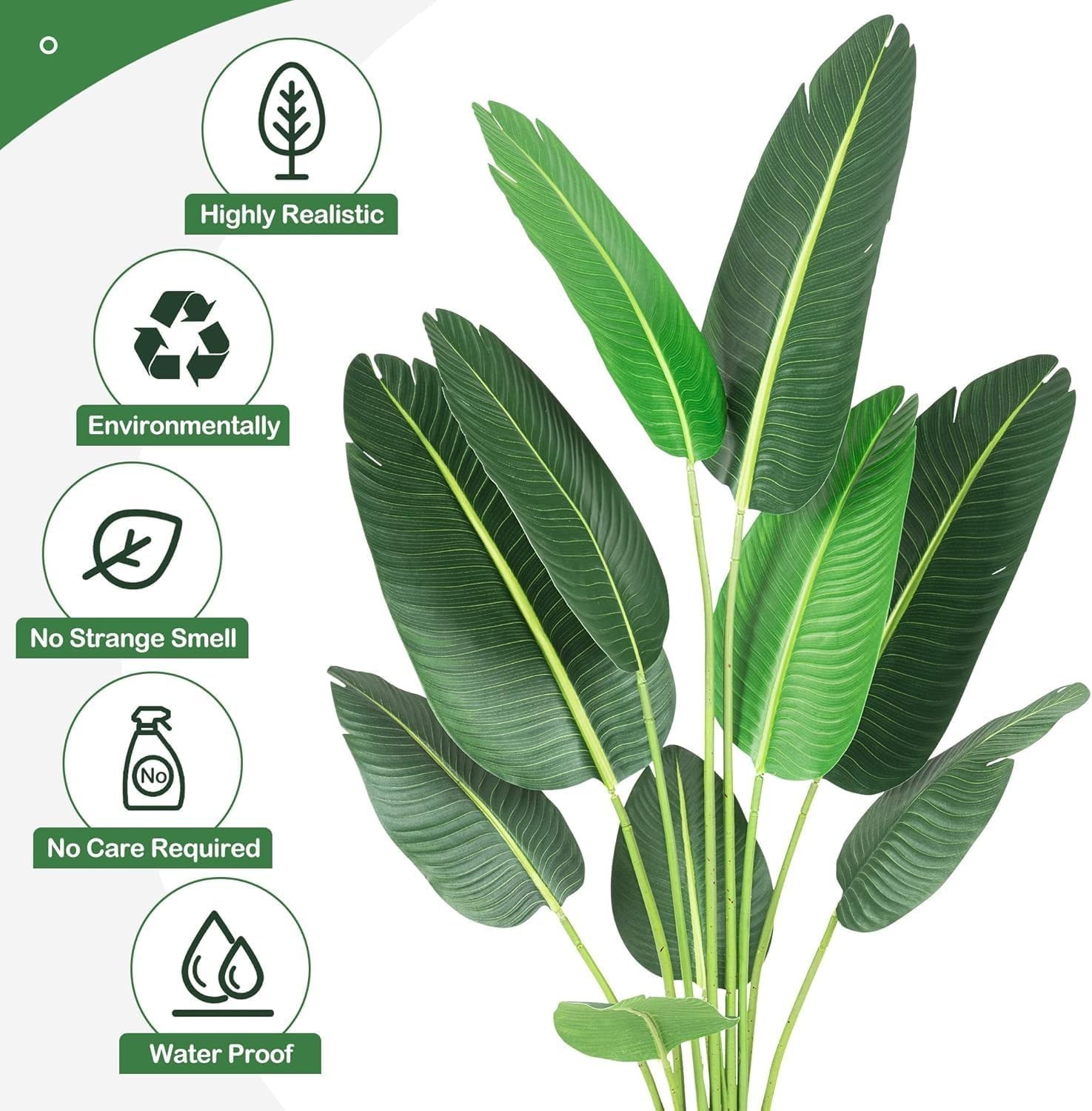 1/2PCS Artificial Banana Tree Tall Fake Palm Tree Plant Home Decor 48/60/72in