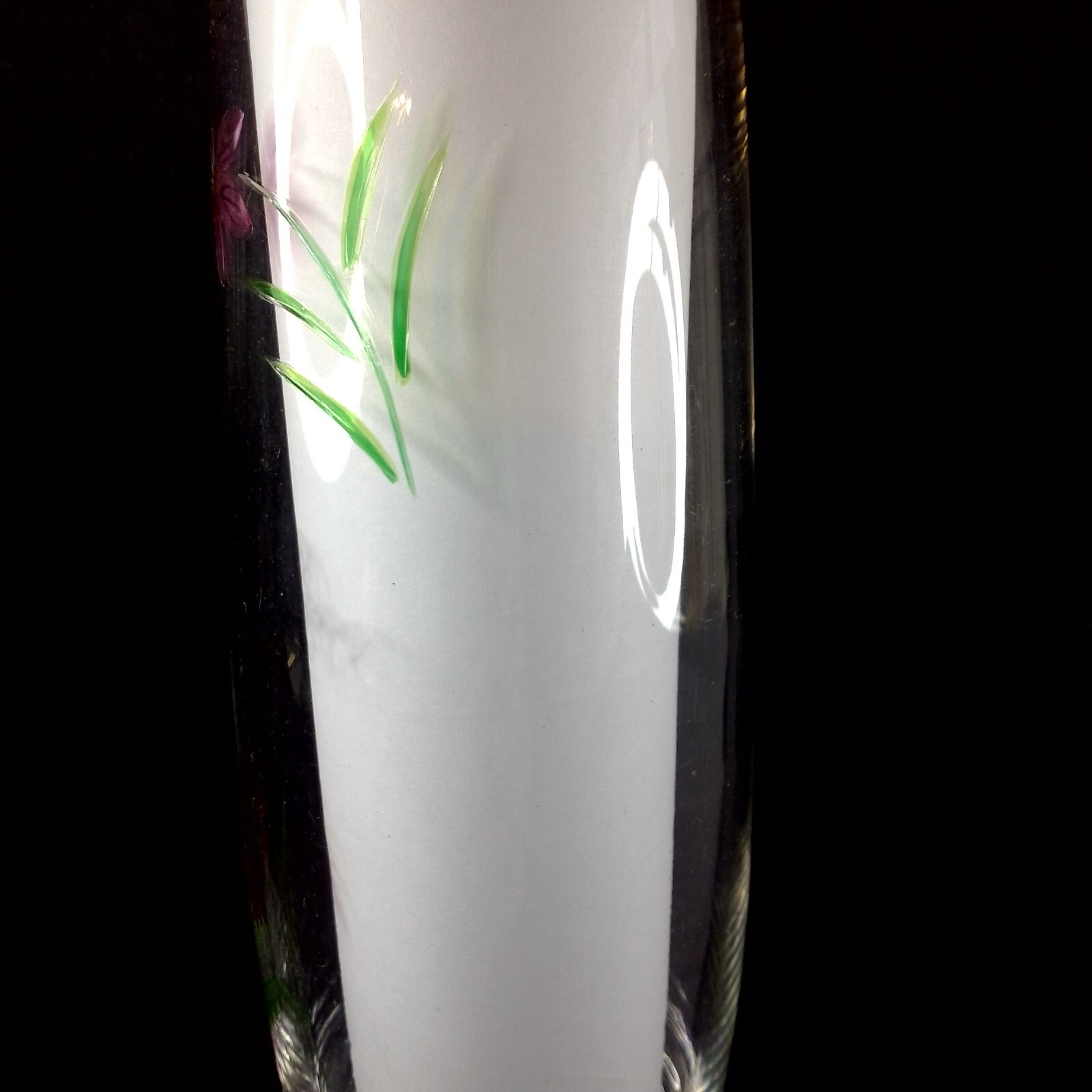 Happy Anniversary Vace Hand painted Purple Flowers Gift Home Decor A18-2059