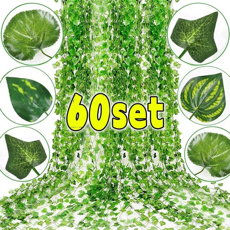 Artificial Green Ivy Vine Garland Fake Hanging Leaves Plant Home Garden Wedding
