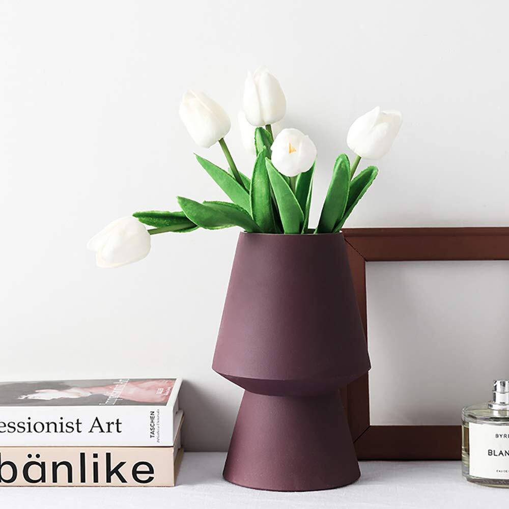 24PCS Artificial White Tulips Real Touch Flowers for Centerpieces Home Decor