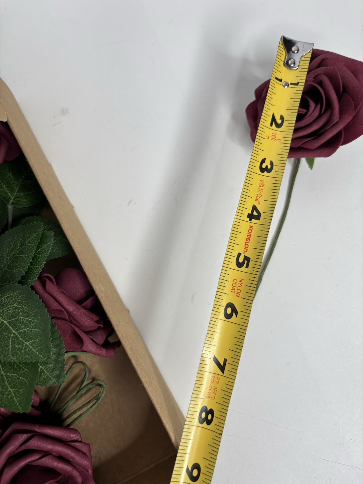 Artificial Flowers Real Look Burgundy Foam Roses 16 stems & 7 Greenery