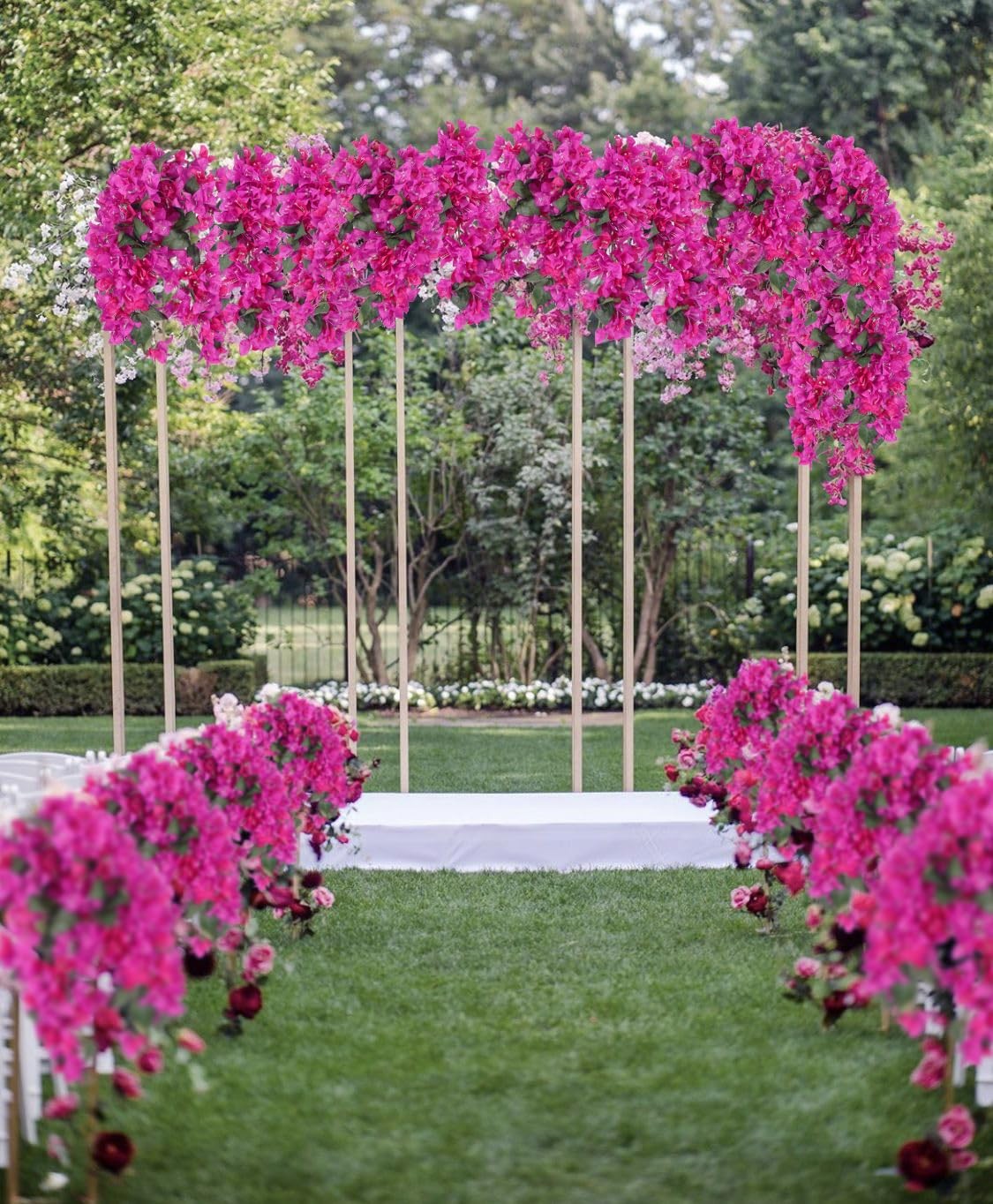 4PCS Bougainvillea Artificial Flowers 42″ Long Stem Faux Silk Bougainvillea F…