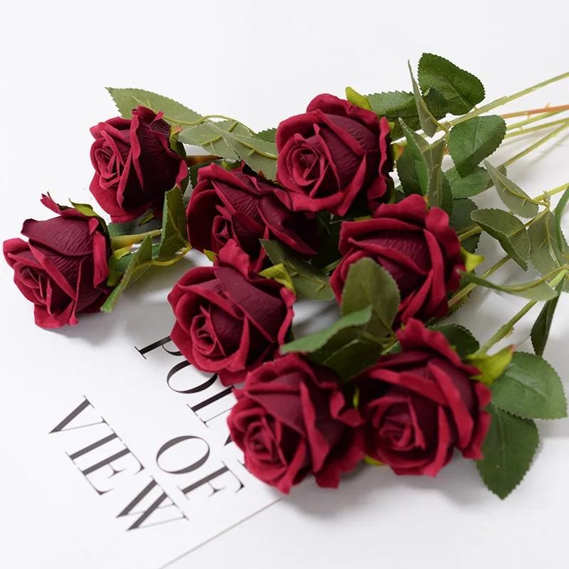 10x Red Roses Artificial Flowers Realistic Bouquet Home Decor Valentine Gifts Us